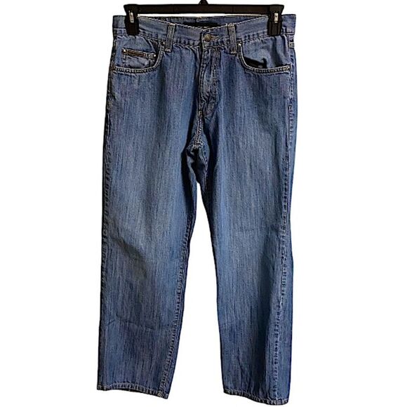 Calvin Klein Jeans Womens Size 32 Low Rise Straight Embroidered 5 Pocket Classic - Picture 1 of 10